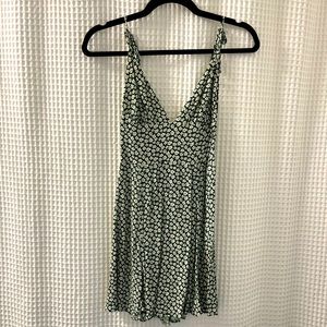Reformation green floral print mini dress